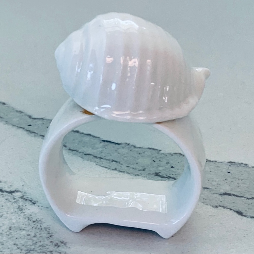4 Bone China "Beachcomber" Shell Napkin Rings - Picture 8 of 14